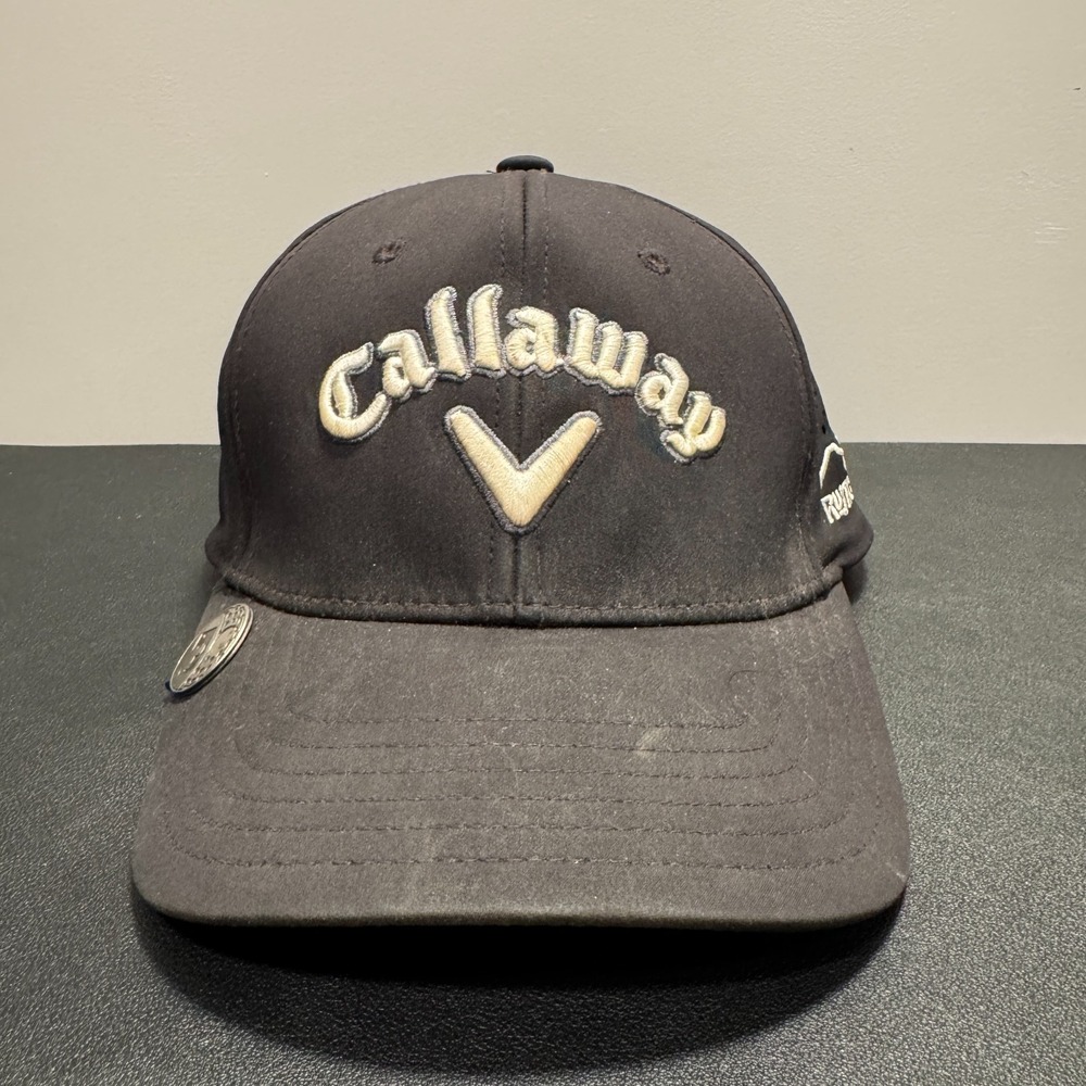 Callaway Hat Cap S/M Black Logo Spellout Vintage Outdoor Golfer Casual Golf